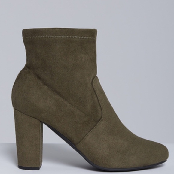 Lane Bryant Shoes - Lane Bryant olive green heeled booties